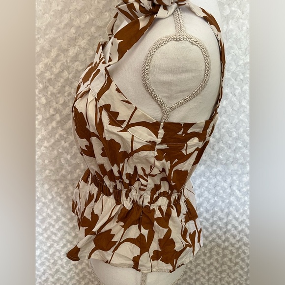 Corey Lynn Calter cream printed tie strap tank size small - Picture 7 of 9